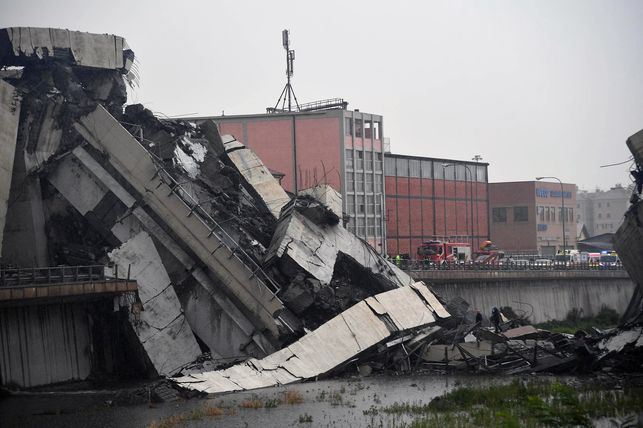Mueren 30 personas tras colapso del puente Morandi en Italia